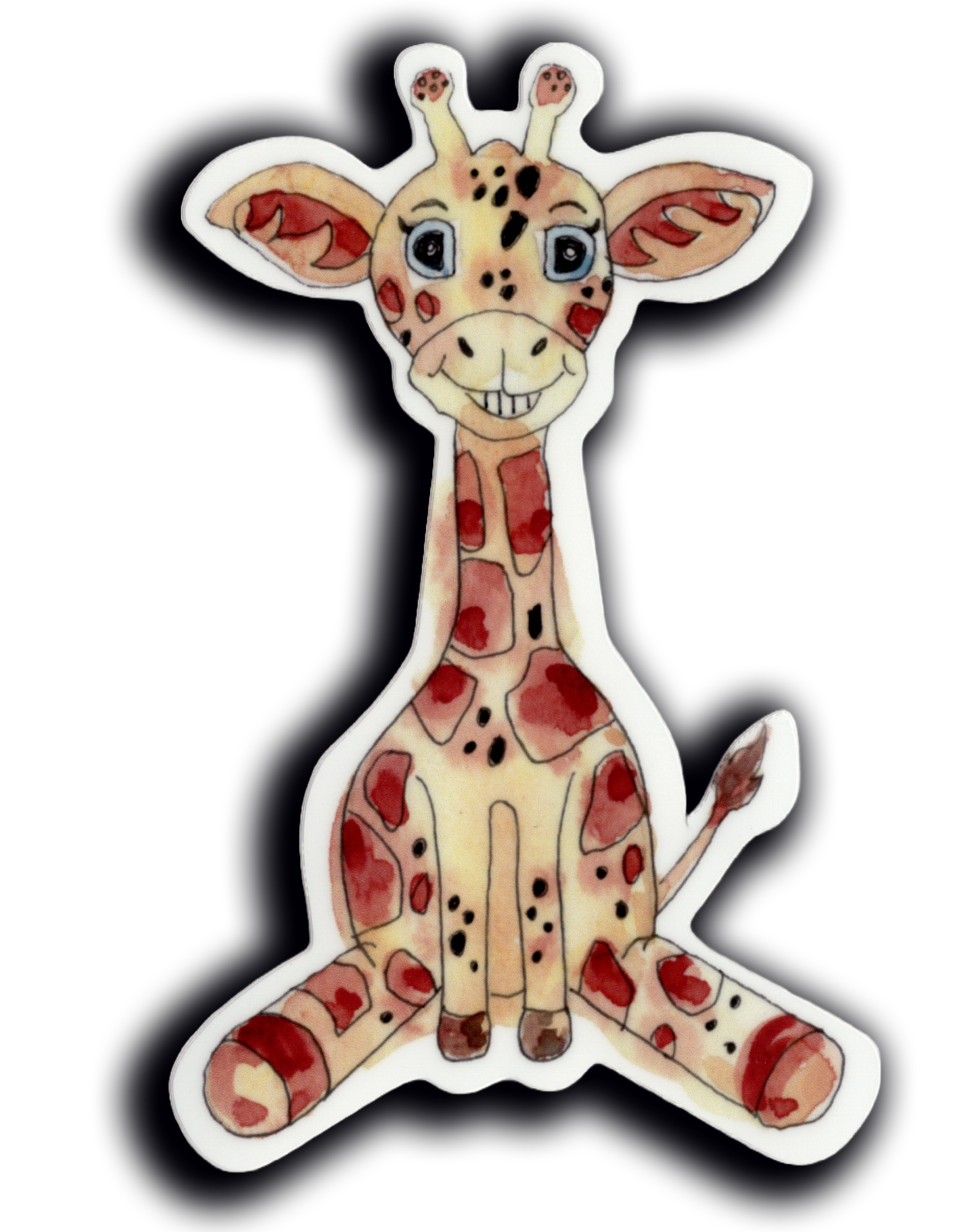 Durable vinyl, die-cut Giraffe Sticker