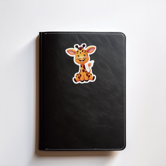 Durable, vinyl, die-cut, Baby Giraffe Sticker.