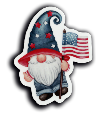 Durable vinyl, die-cut Gnome Flag Sticker