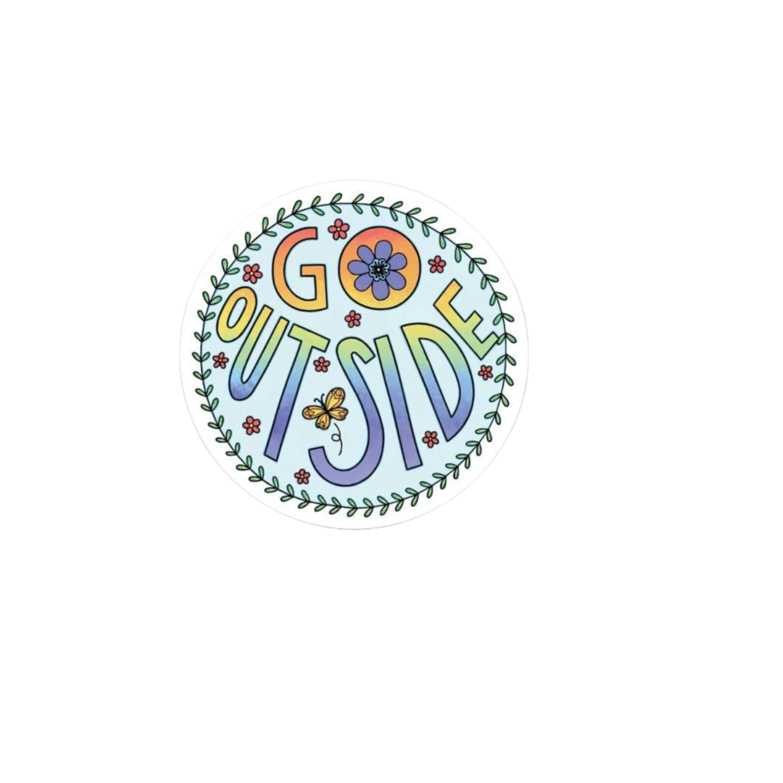 Durable vinyl, die-cut Go Outside 2 Sticker