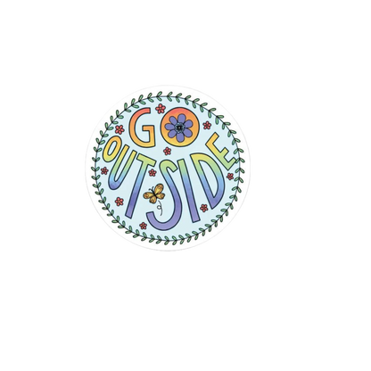Durable vinyl, die-cut Go Outside 2 Sticker