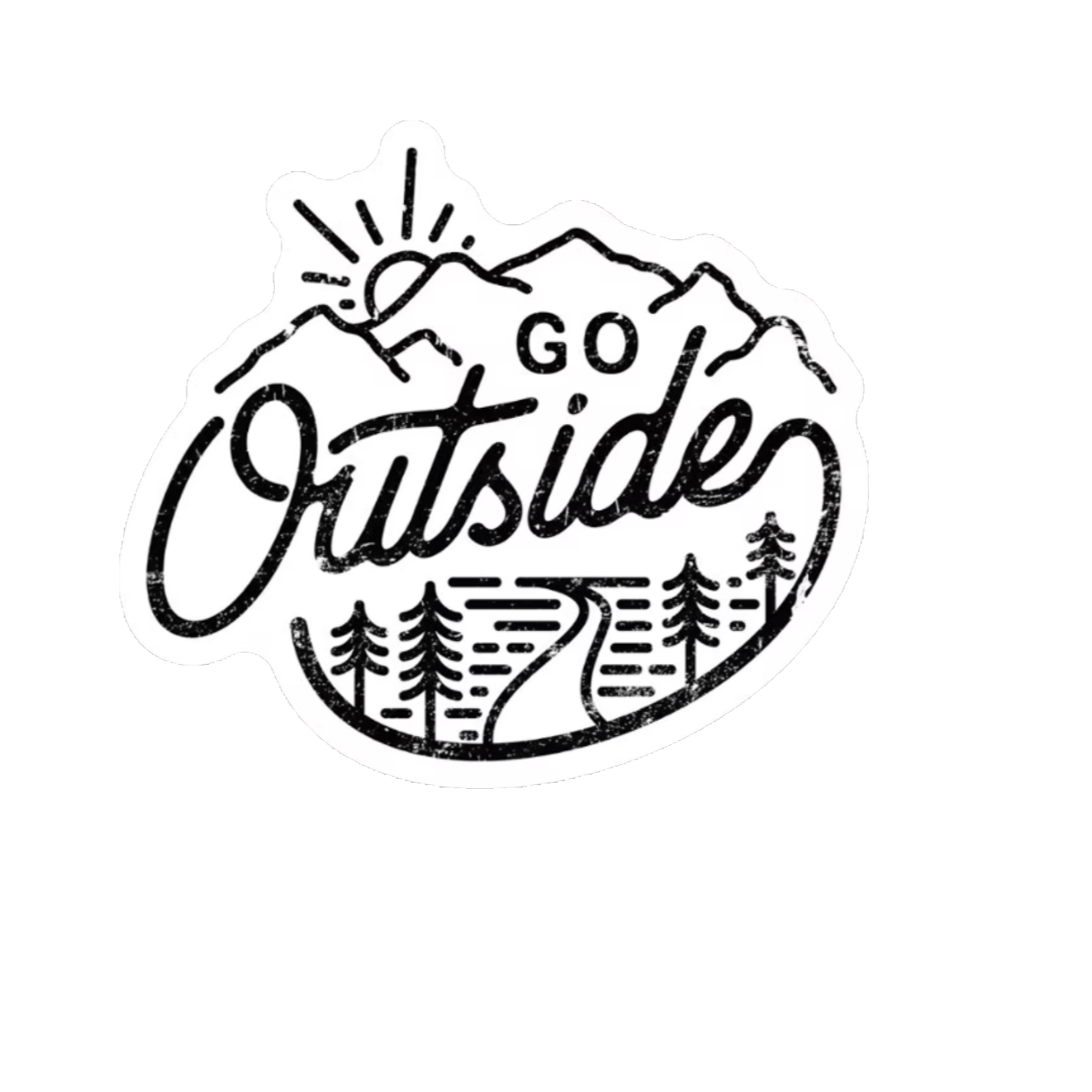 Durable vinyl, die-cut Go Outside Sticker