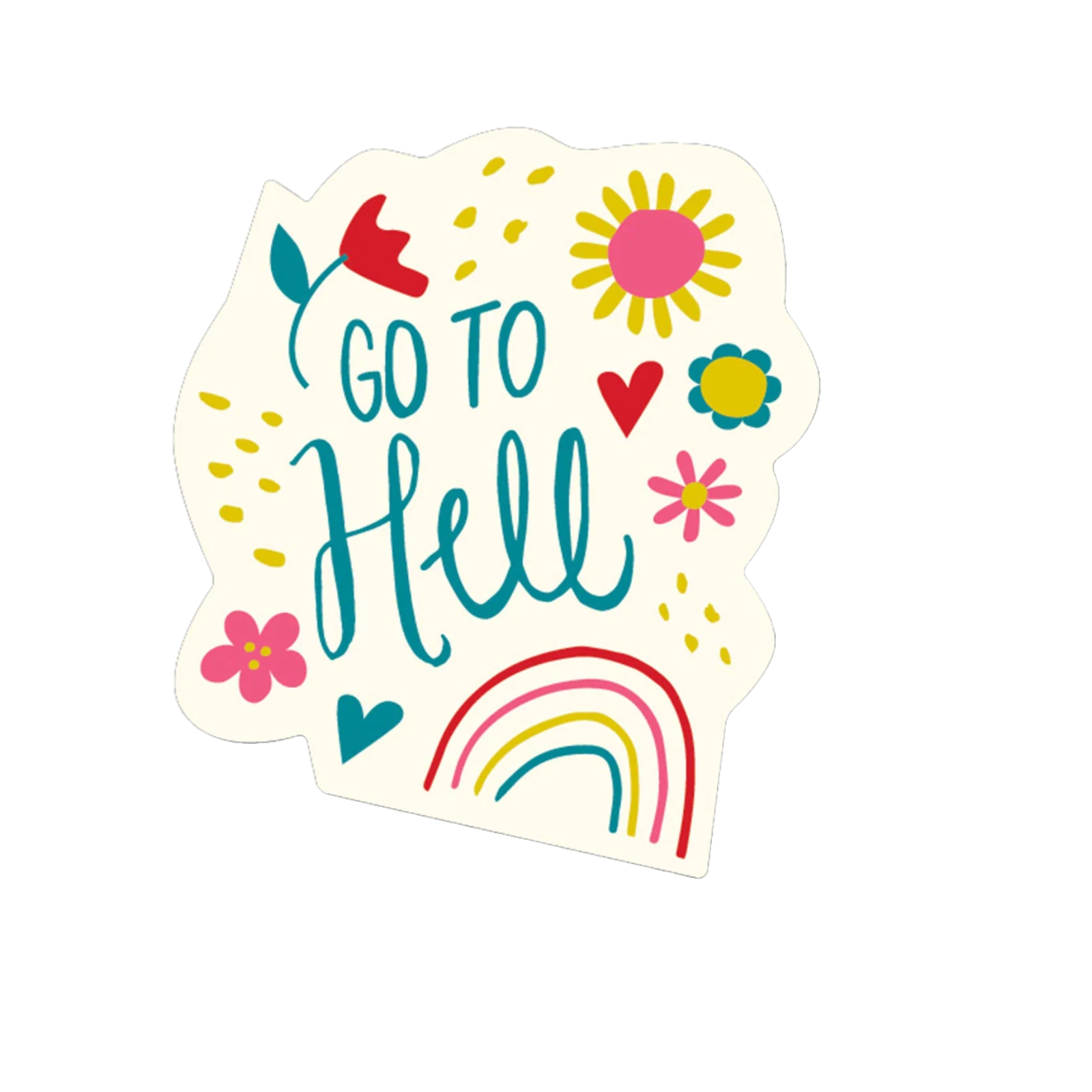 Durable vinyl, die-cut Go To Hell Sticker