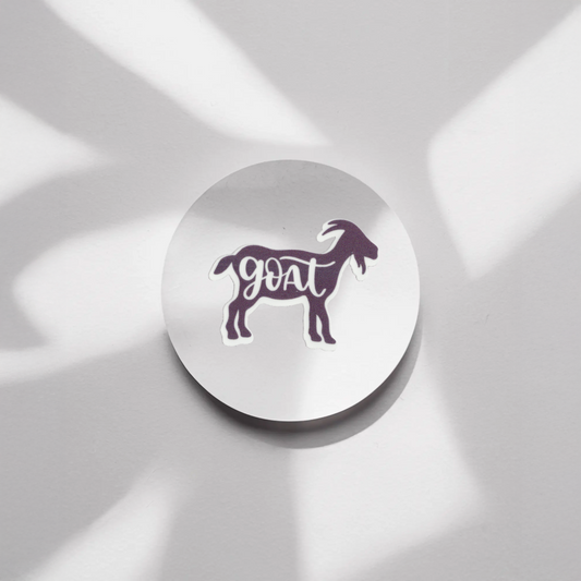 Durable, vinyl, die-cut, Goat Sticker.