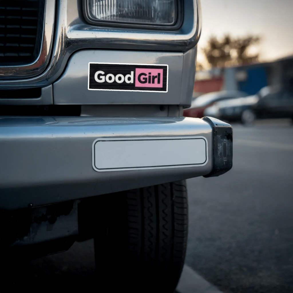 Durable, vinyl, die-cut, Good Girl Sticker.