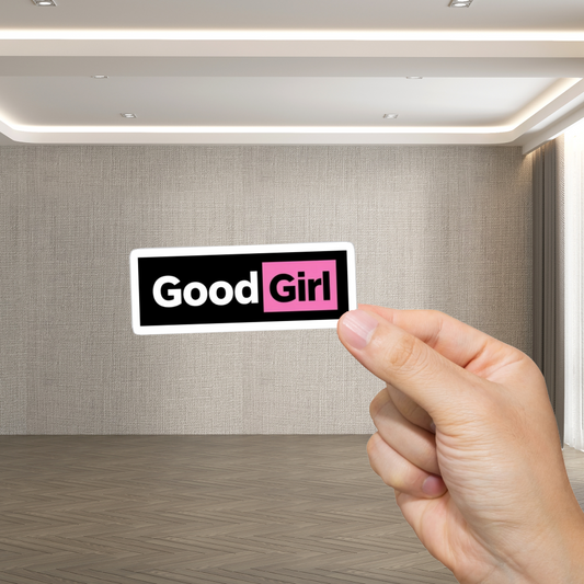 Durable, vinyl, die-cut, Good Girl Sticker.