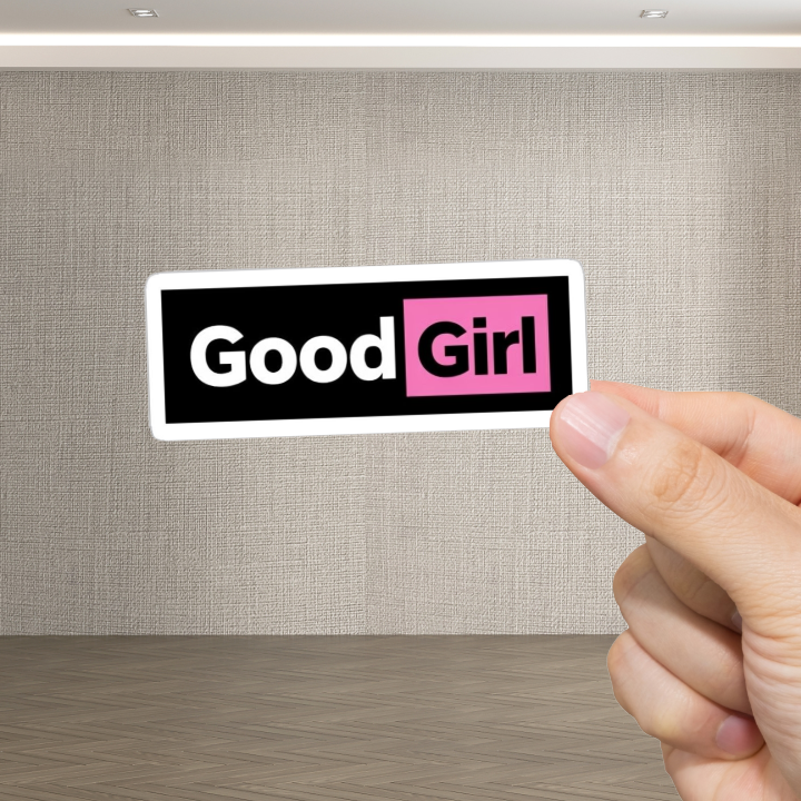 Durable, vinyl, die-cut, Good Girl Sticker.