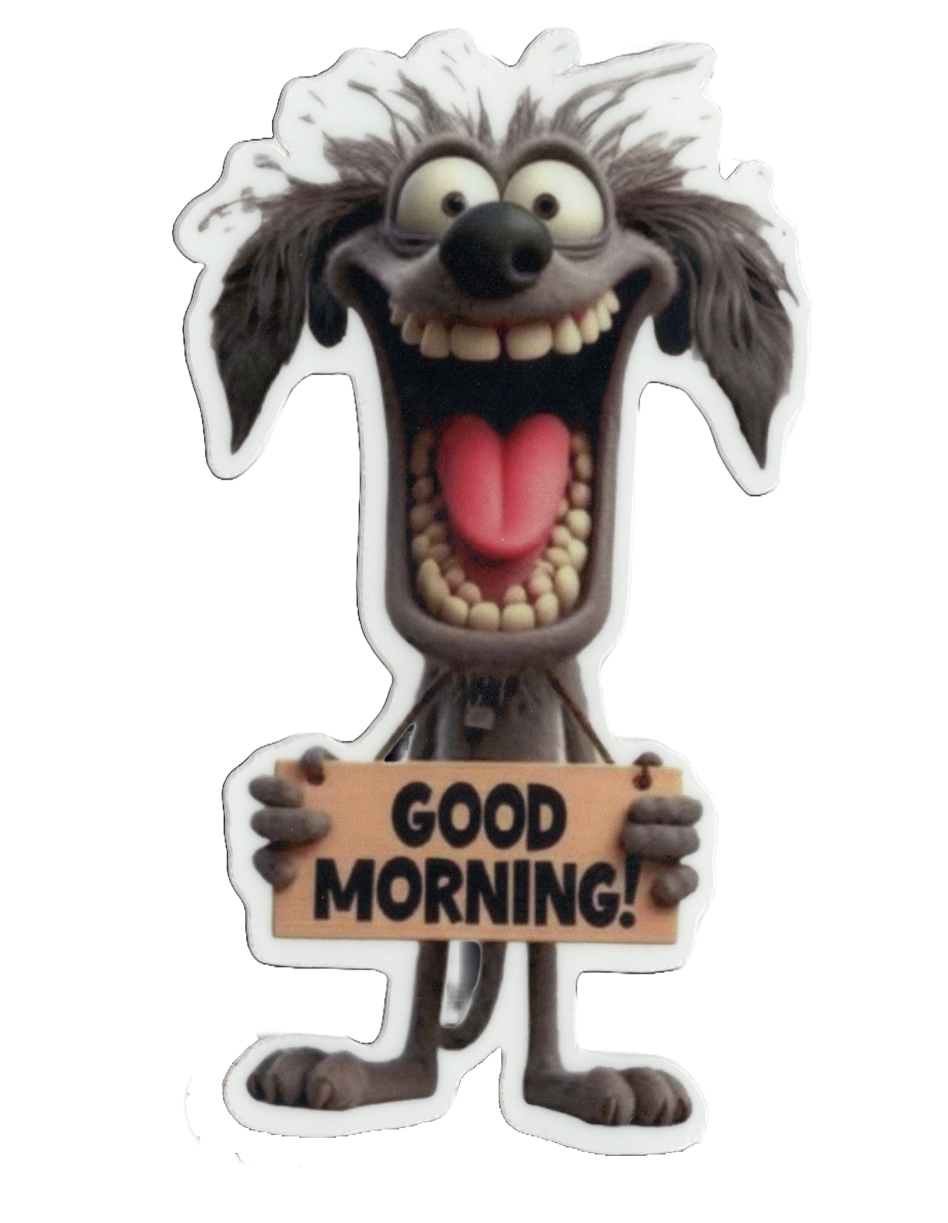 Durable vinyl, die-cut Good Morning Sticker