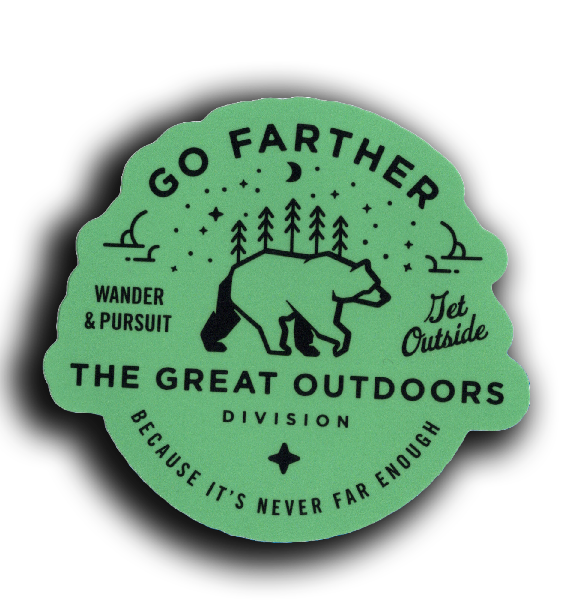 Durable vinyl, die-cut Great Outdoors Sticker