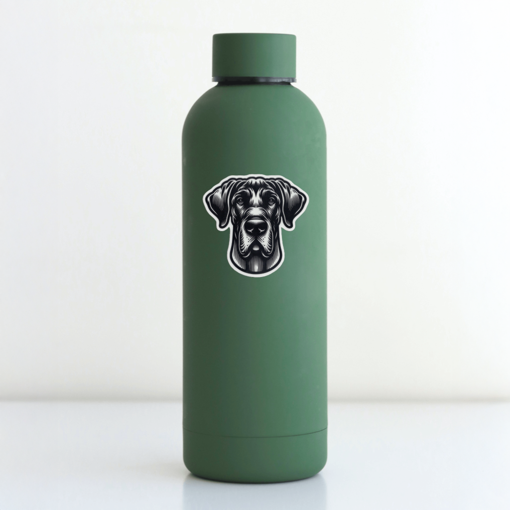 Durable, vinyl, die-cut, Great Dane Sticker.