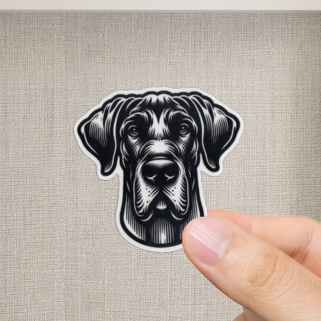 Durable, vinyl, die-cut, Great Dane Sticker.