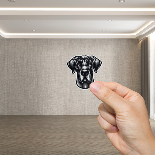 Durable, vinyl, die-cut, Great Dane Sticker.