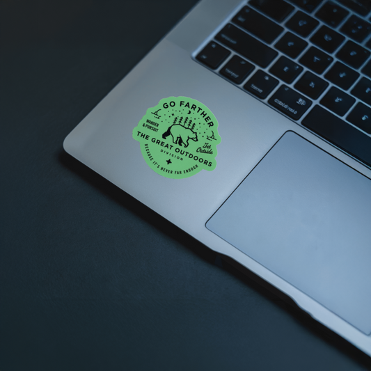 Durable, vinyl, die-cut, The Great Outdoors Sticker.