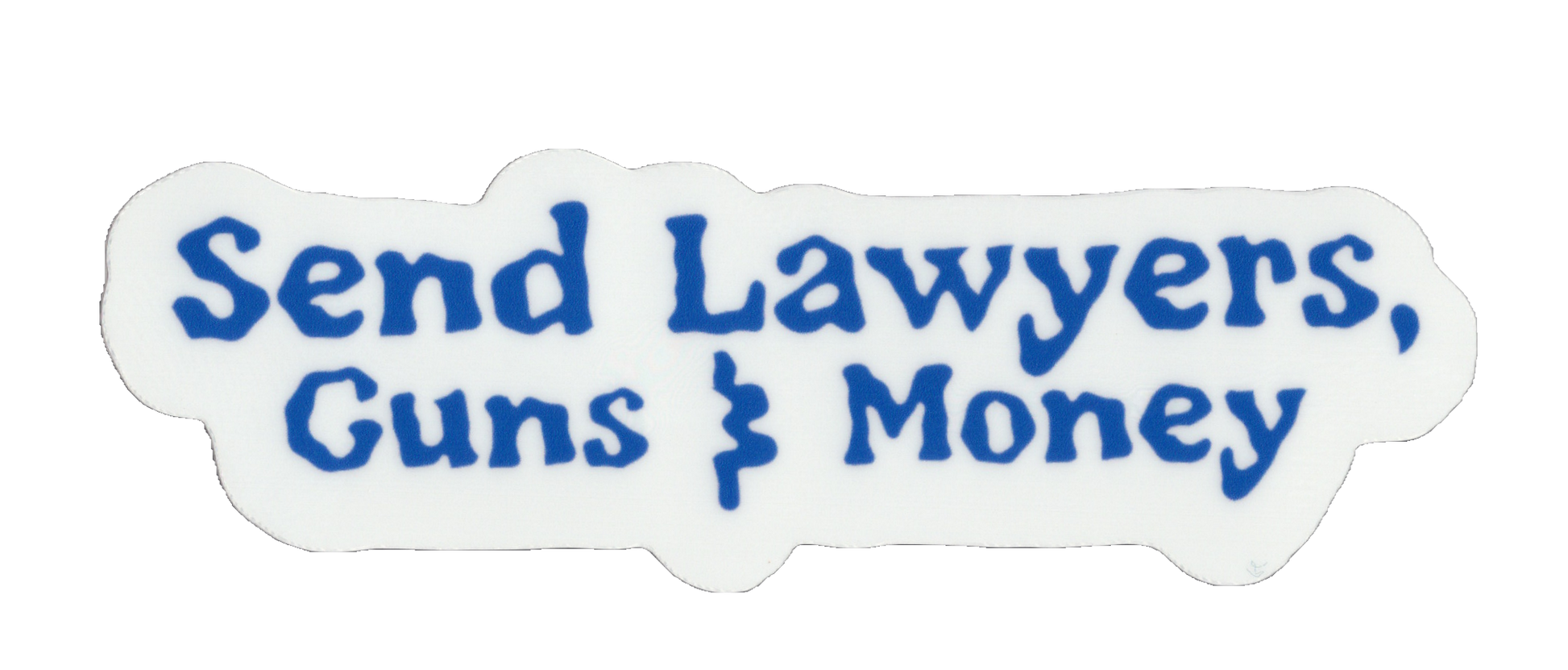 Durable vinyl, die-cut Guns & Money Sticker