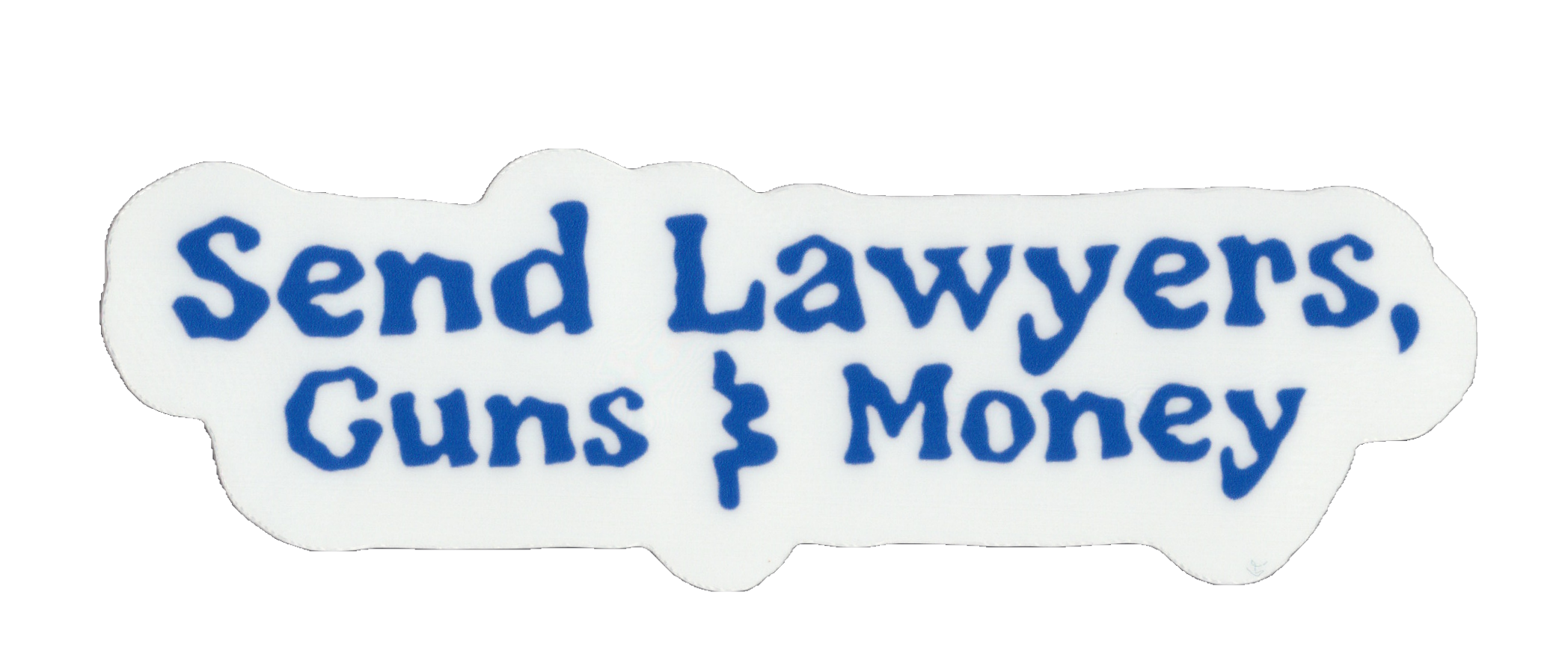 Durable vinyl, die-cut Guns & Money Sticker