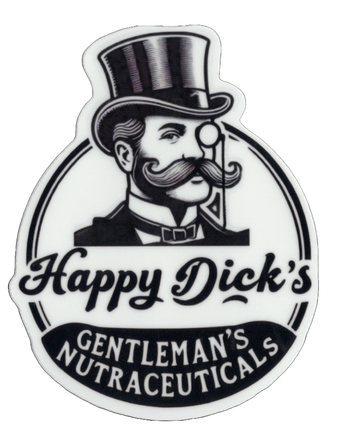 Durable vinyl, die-cut Happy Dicks Sticker