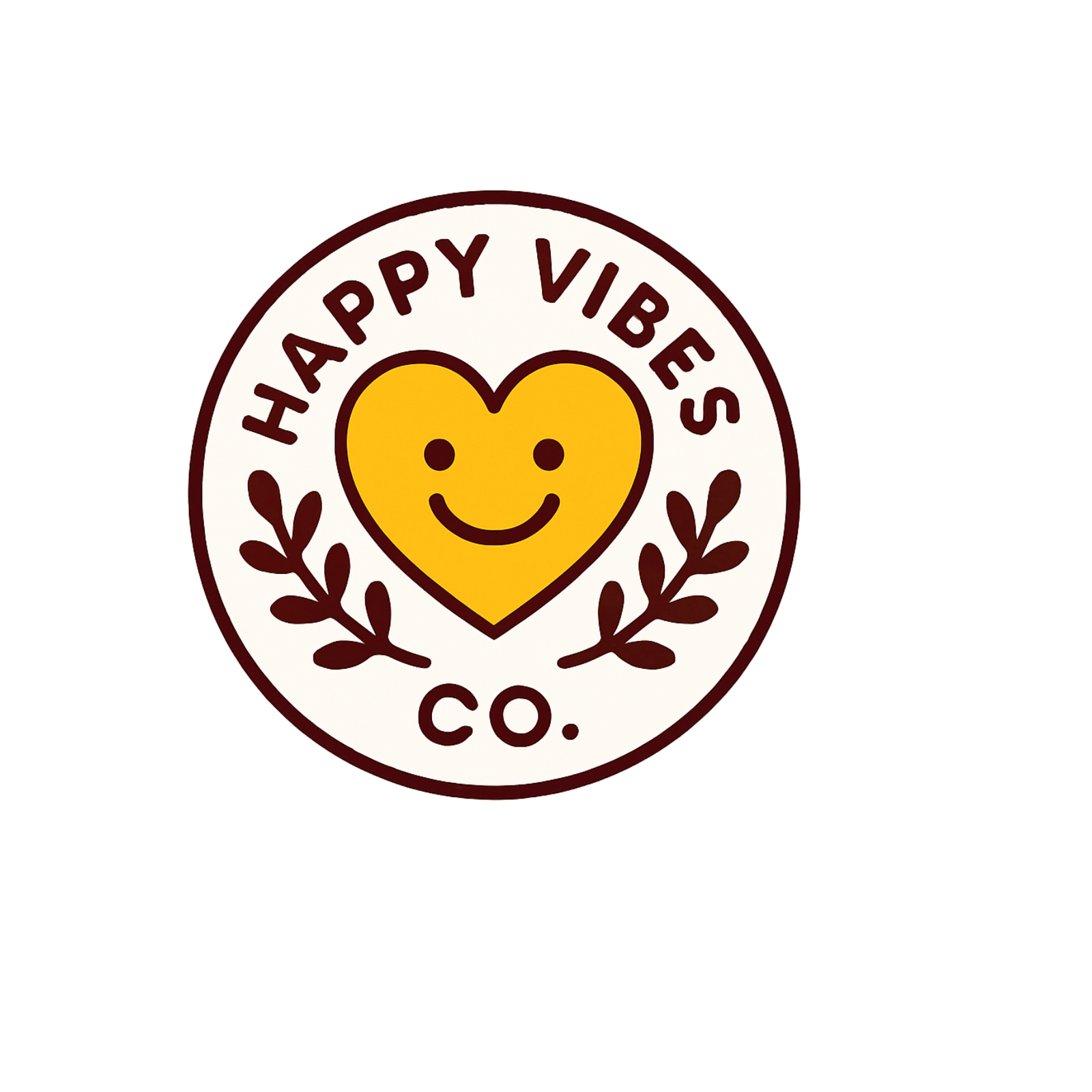 Durable, die-cut Happy Vibes Sticker