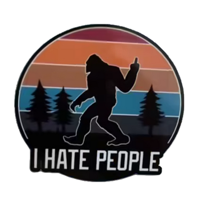 Durable vinyl, die-cut Hate People Sticker
