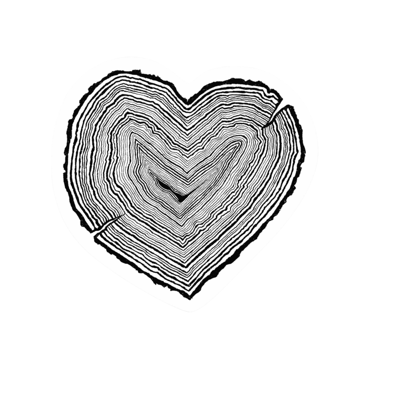 Our Heart Wood Sticker! unique, high-quality, vinyl die-cut, eco-friendly stickers