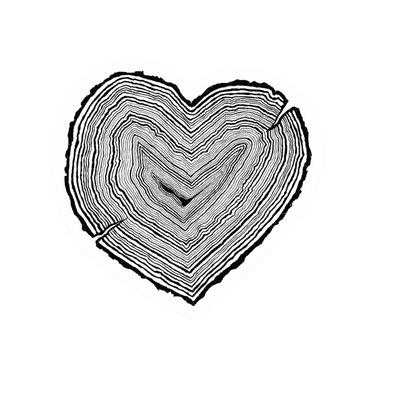 Our Heart Wood Sticker! unique, high-quality, vinyl die-cut, eco-friendly stickers