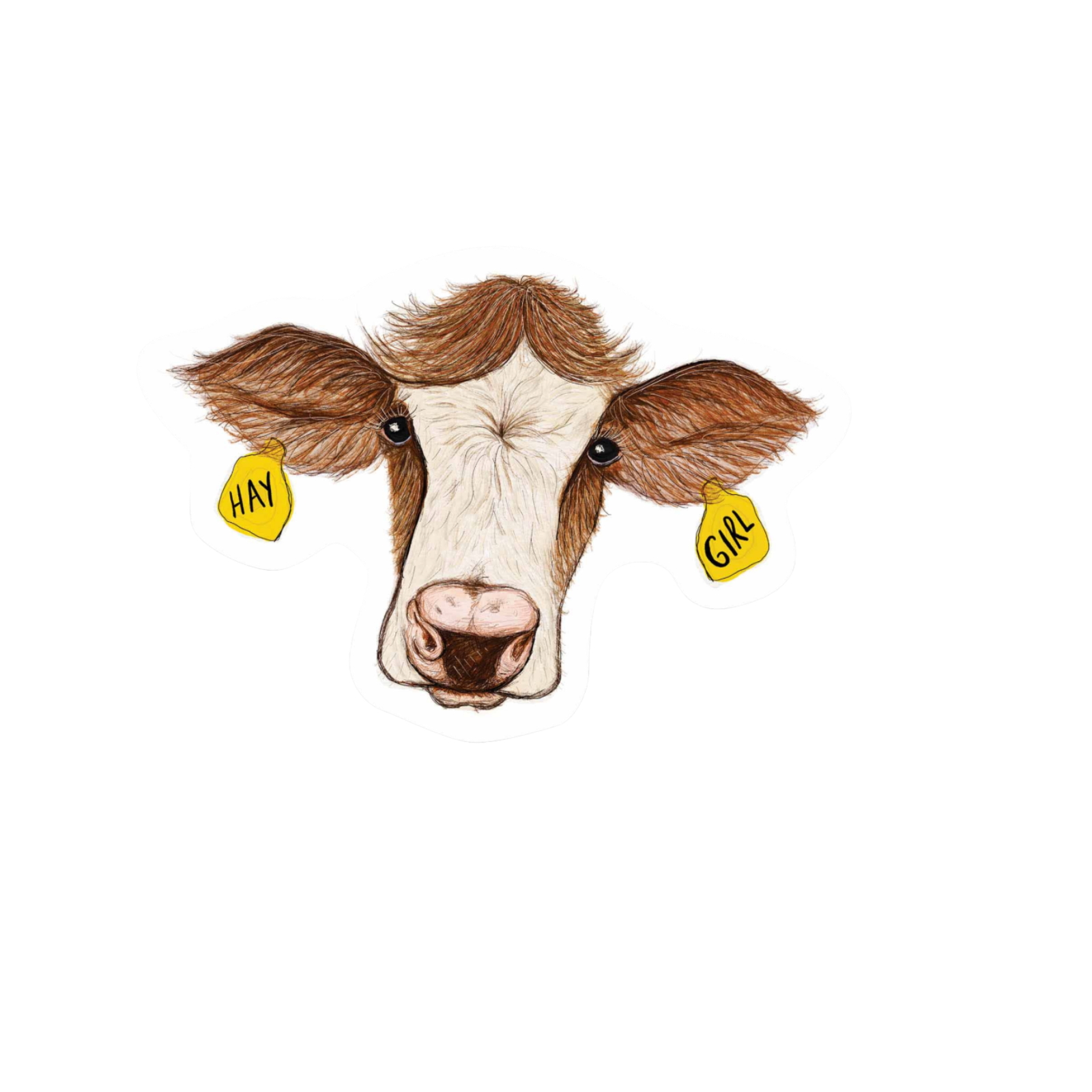 Our Hey Girl Cow Sticker! unique high-quality, vinyl, die-cut, eco-friendly stickers