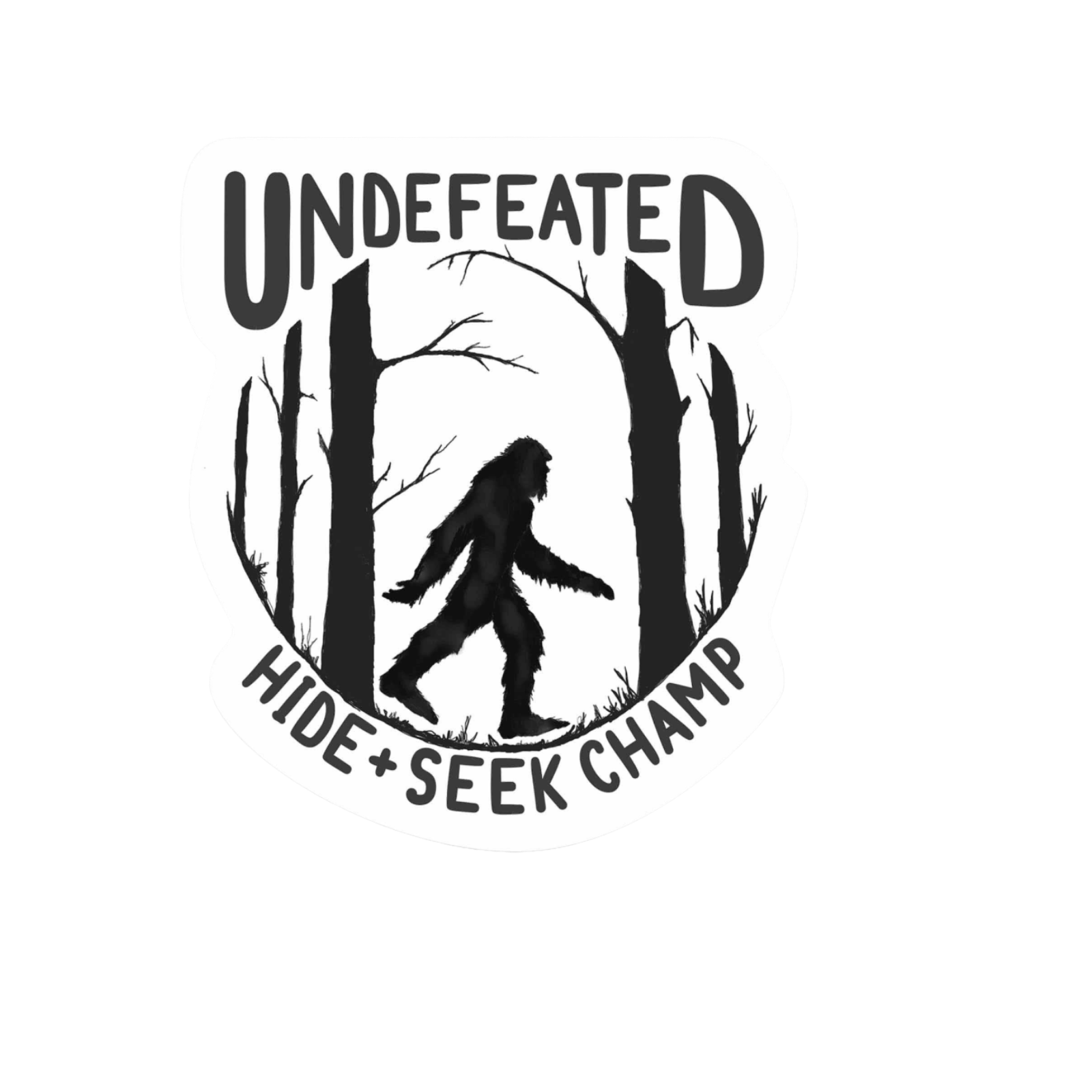 Our Hide And Seek Champ Sticker! unique, high-quality, vinyl die-cut, eco-friendly stickers