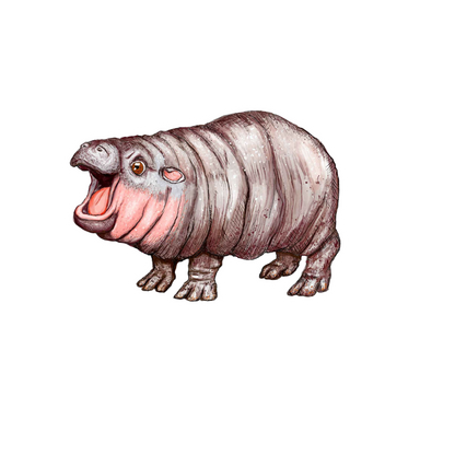Our Hippo Art Sticker! unique high-quality, vinyl, die-cut, eco-friendly stickers