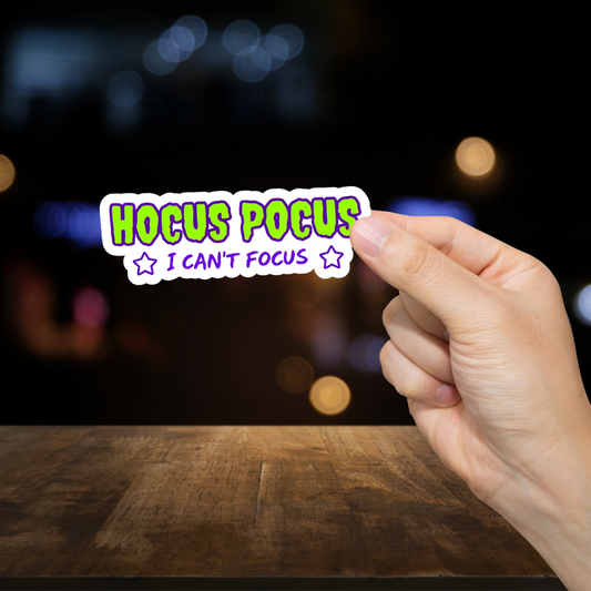 Durable, die-cut, vinyl, Hocus Pocus Sticker.