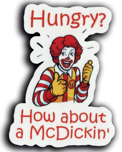 Durable vinyl, die-cut Hungry Sticker