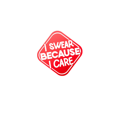 Durable vinyl die-cut I Care Sticker