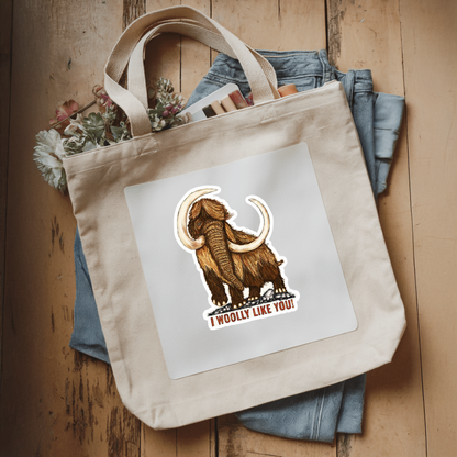 Durable, vinyl, die-cut, I Woolly Like You Sticker.