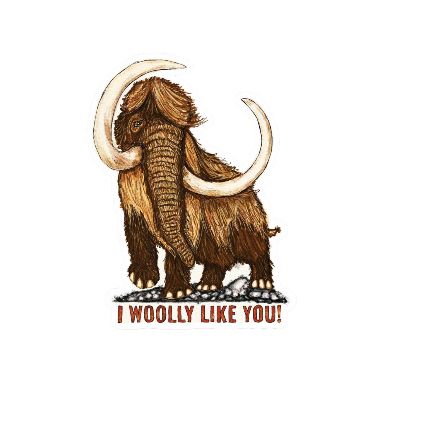 Our I Woolly Like You Sticker! unique high-quality, vinyl, die-cut, eco-friendly stickers