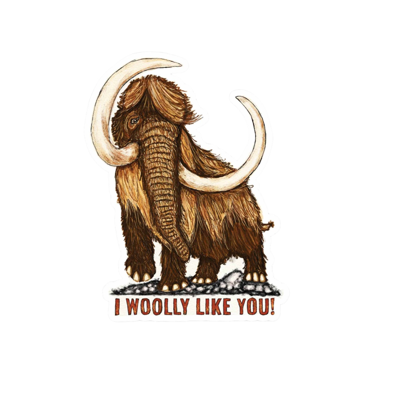 Our I Woolly Like You Sticker! unique high-quality, vinyl, die-cut, eco-friendly stickers