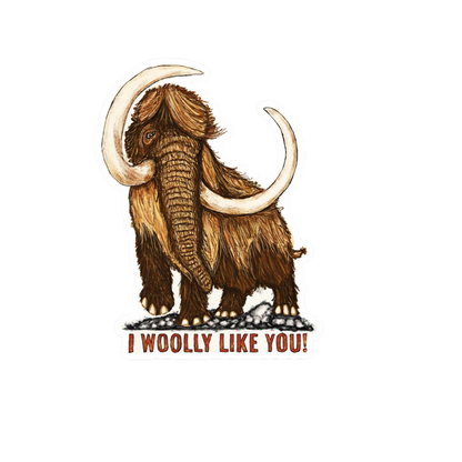 Our I Woolly Like You Sticker! unique high-quality, vinyl, die-cut, eco-friendly stickers