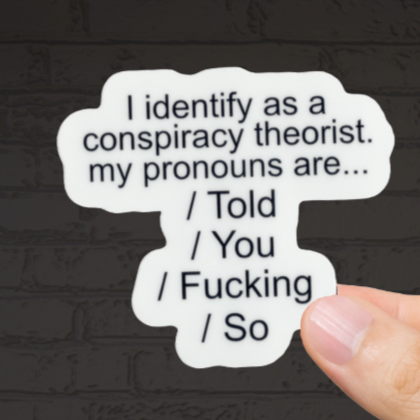 Durable, vinyl, die-cut, I Identify As A.... Sticker.