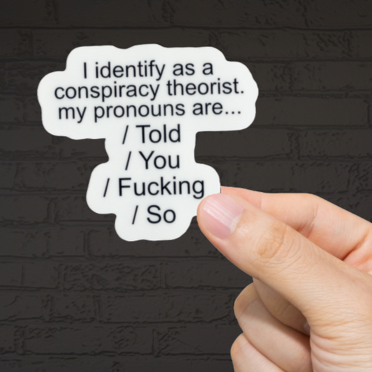Durable, vinyl, die-cut, I Identify As A.... Sticker.