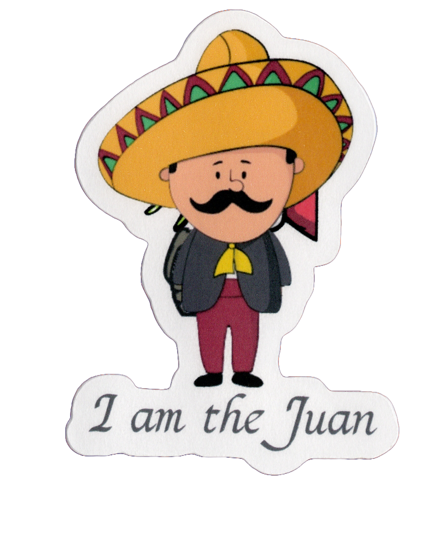 Durable vinyl, die-cut Juan Sticker