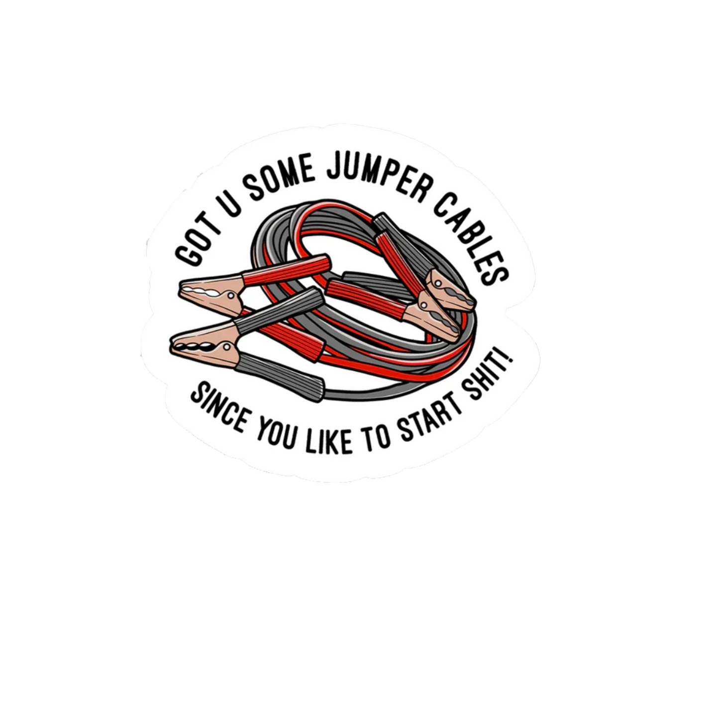 Durable vinyl die-cut Jumper Cables Sticker