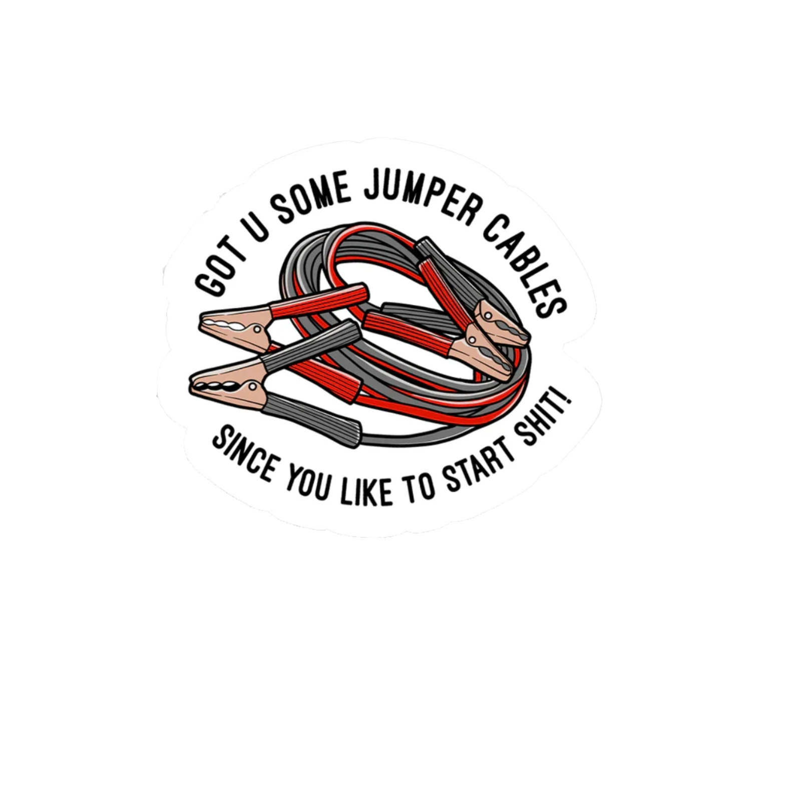 Durable vinyl die-cut Jumper Cables Sticker