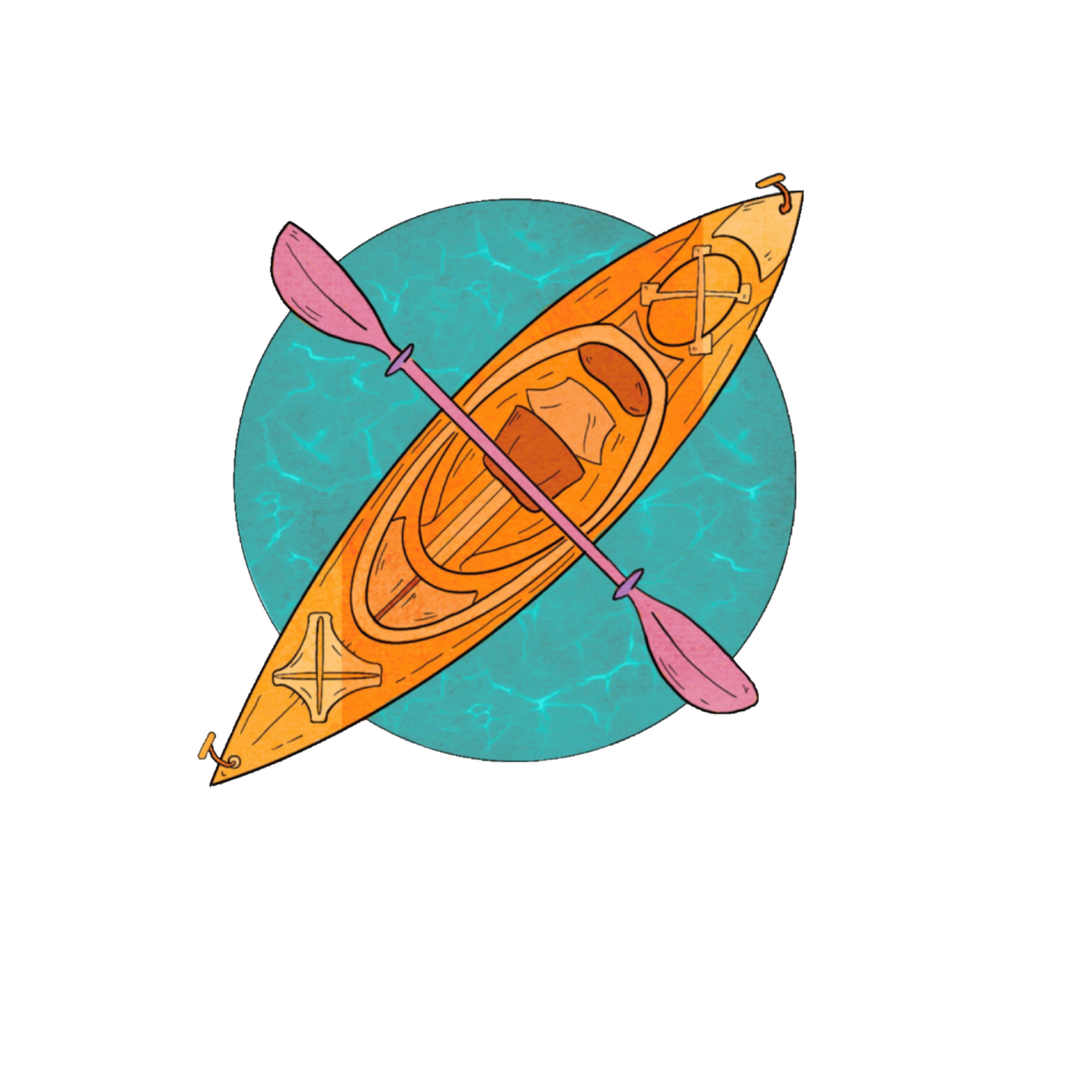 Durable, die-cut Kayak Moon Sticker