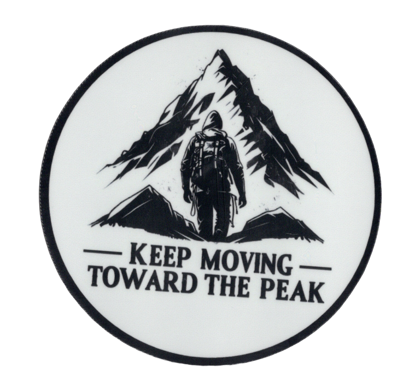 Durable vinyl die-cut Keep Moving Sticker