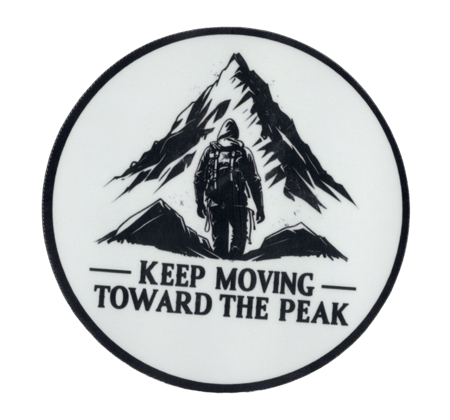 Durable vinyl die-cut Keep Moving Sticker