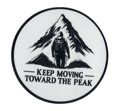Durable vinyl die-cut Keep Moving Sticker