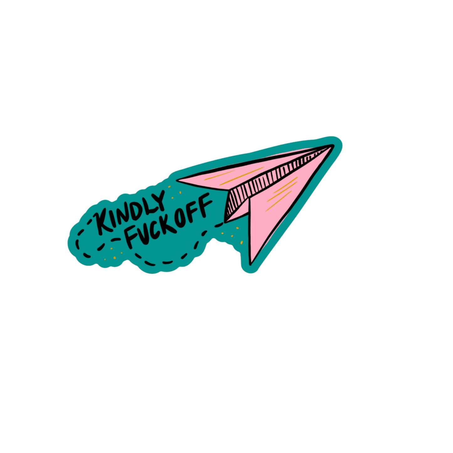 Durable, die-cut Kindly Fck Off Sticker