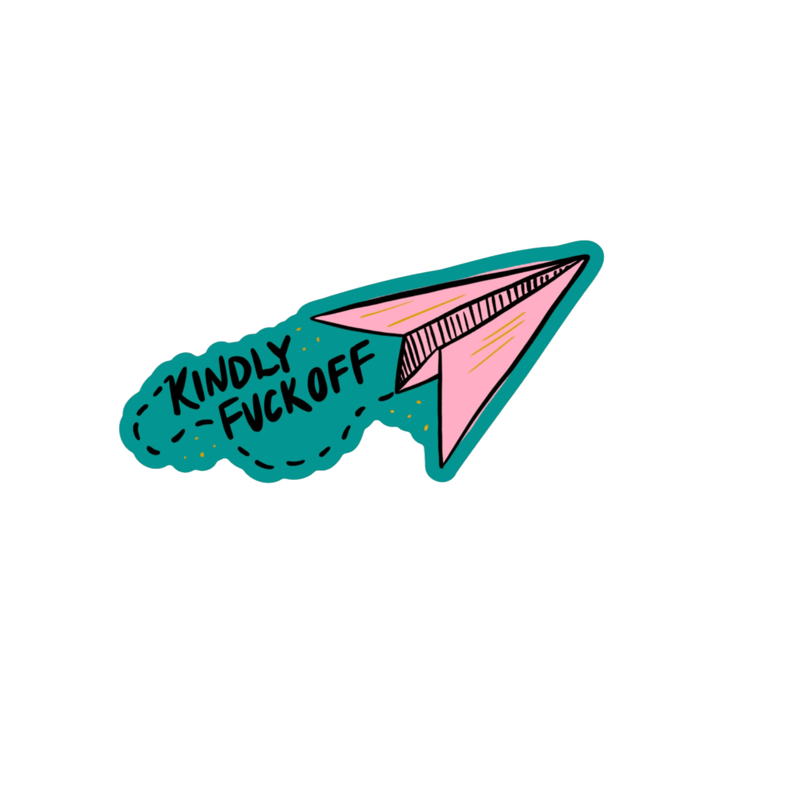 Durable, die-cut Kindly Fck Off Sticker