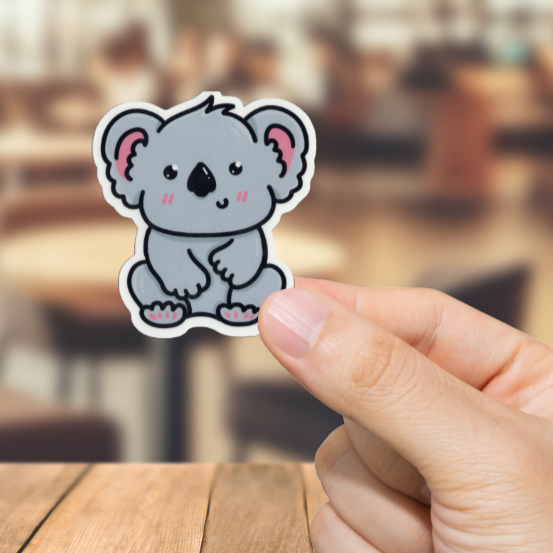 Durable, vinyl, die-cut, Koala Sticker.