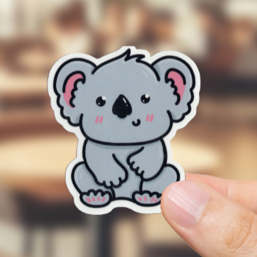 Durable, vinyl, die-cut, Koala Sticker.