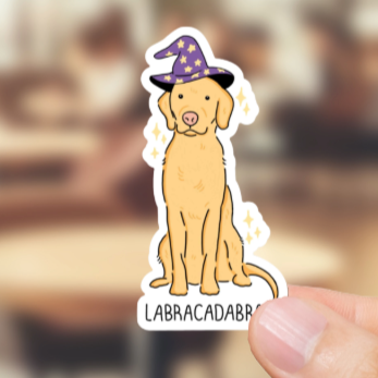 Durable, die-cut, vinyl, Labracadabra Sticker.