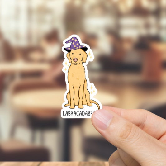 Durable, die-cut, vinyl, Labracadabra Sticker.