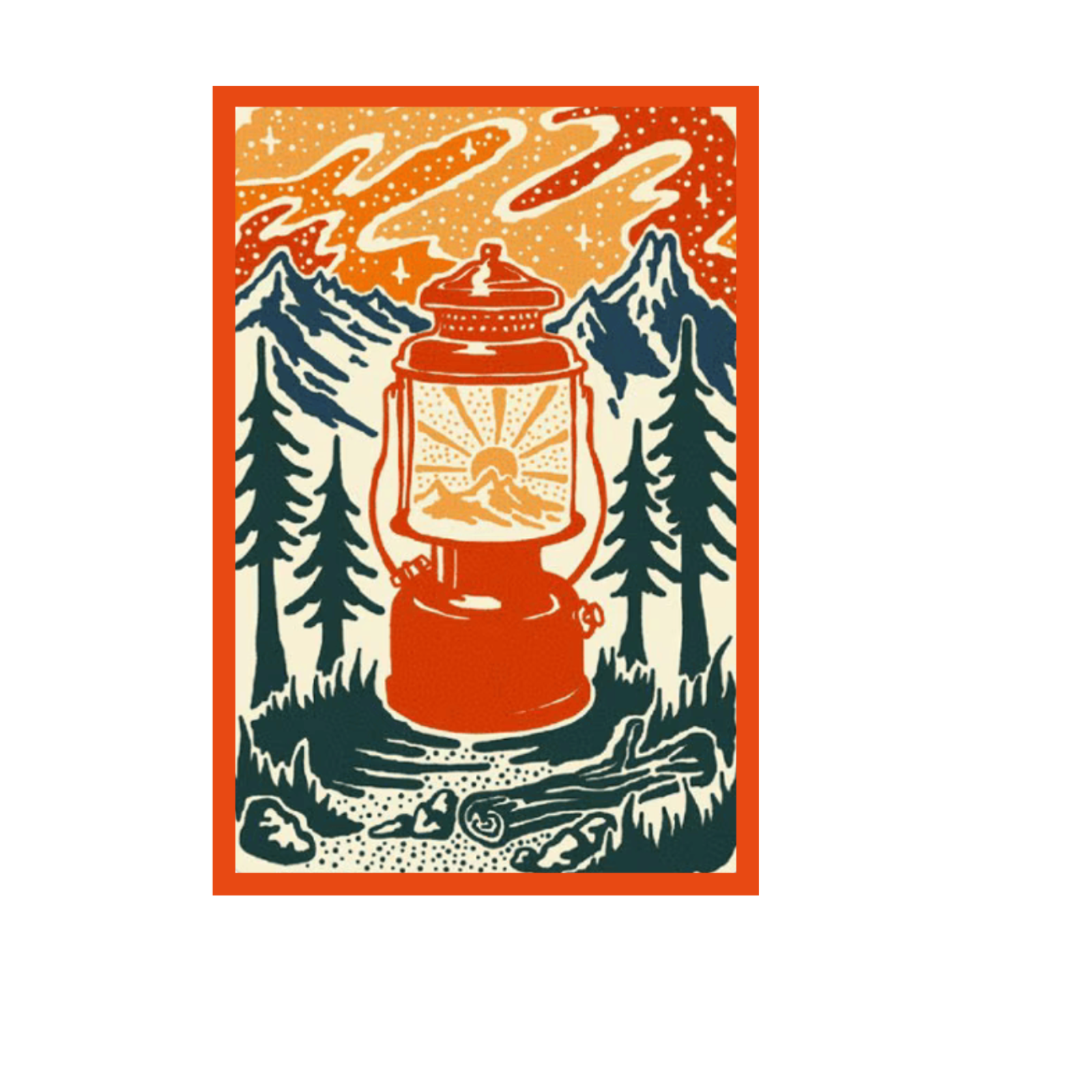 Durable vinyl, die-cut Lantern In The Woods Sticker